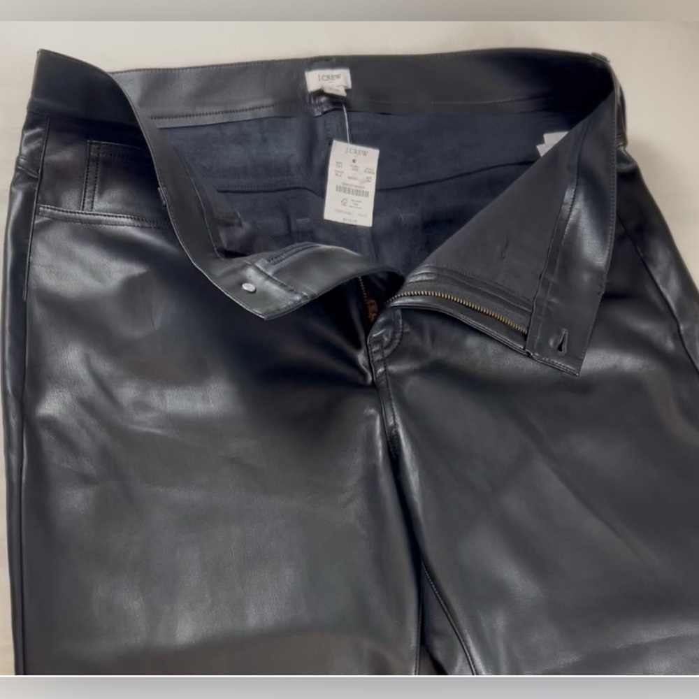 J Crew Women’s Faux Leather Straight-Leg Pant Size 18 NWT - Picture 7 of 10